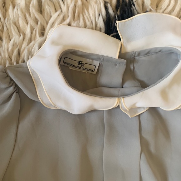 VINTAGE JONATHAN MARTIN PLEATED SKIRT + PETER PAN BLOUSE COORD SET - Picture 3 of 7